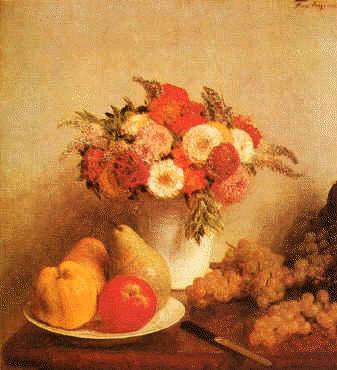 Henri Fantin-Latour Still Life with Flowers and Fruits France oil painting art